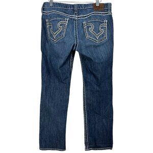Big Star Maddie Mid Rise Fit Jeans Womens Sz 30‎ x 27 Blue Bootcut Dark